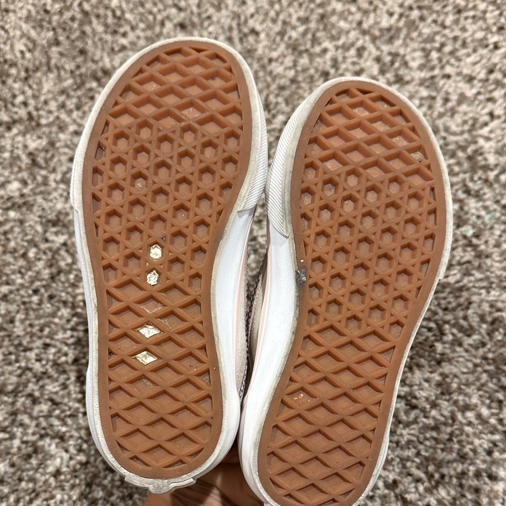 Girl’s VANS Cream and Pink Velcro Sneakers - Picture 6 of 6